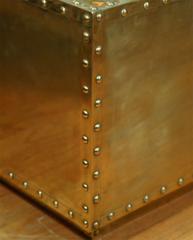 Mid-20th Century Pair of studded brass tables